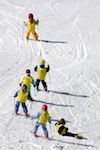 skier avec des enfants