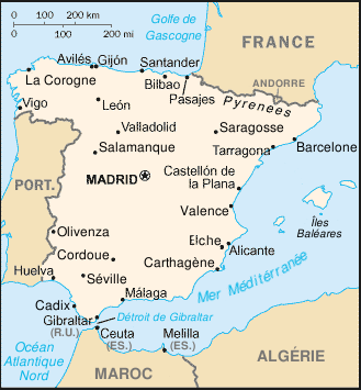 Espagne : carte et plans 